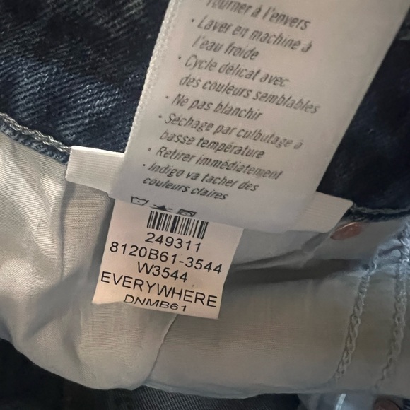 Paige Leenah Ankle Wide Leg Bootcut Jeans High Waist Raw Hem Dark Wash Sz 30 - Picture 6 of 6